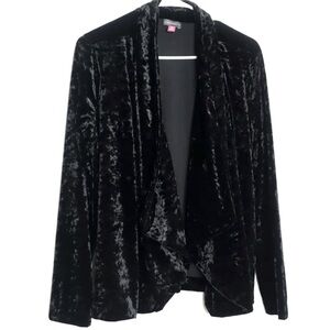 Vince Camuto Black Velvet Open front Cardigan / sweater size M